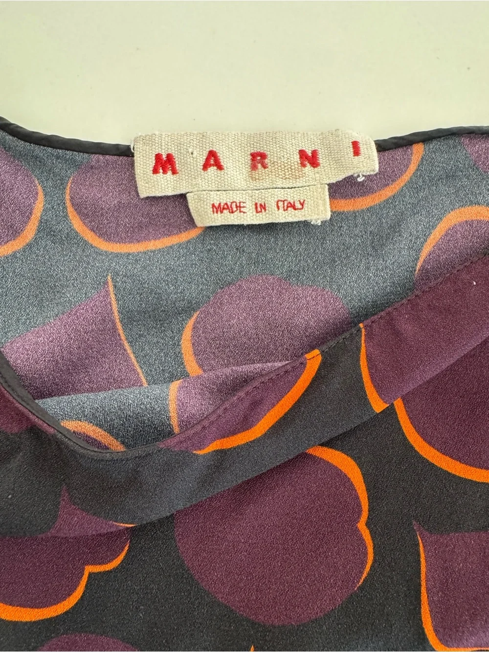 Marni Black Midi Skirt with Purple and Orange Pattern sz M - Picture 11 of 14